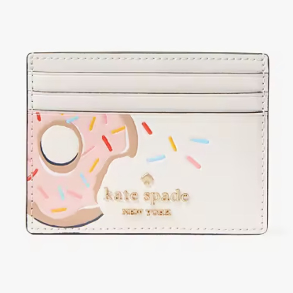 Kate Spade Coffee Break Donut Small Slim Card Holder nwt in packaging - Picture 1 of 2